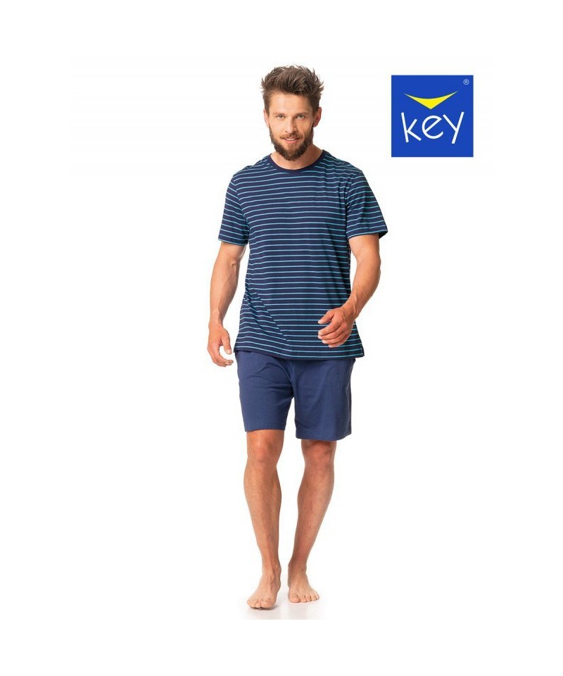 Key MNS 367 A24 Pánské pyžamo, L, modrá-paski