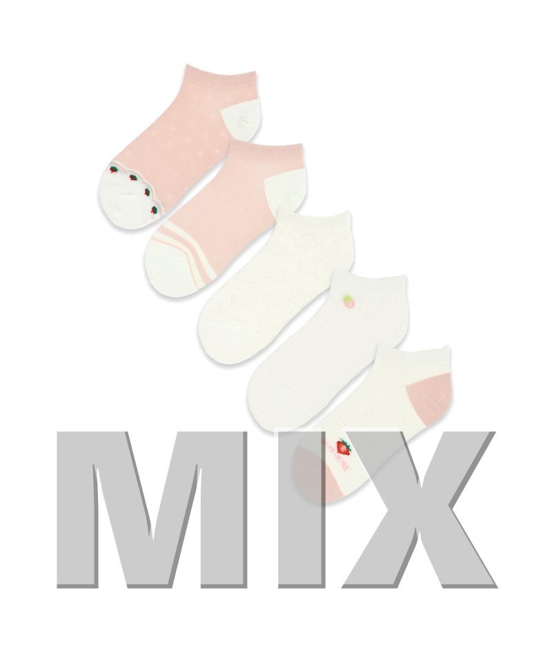 Noviti ST 030 W 01 ecru-růžové Dámské kotníkové ponožky, 36/41, Mix