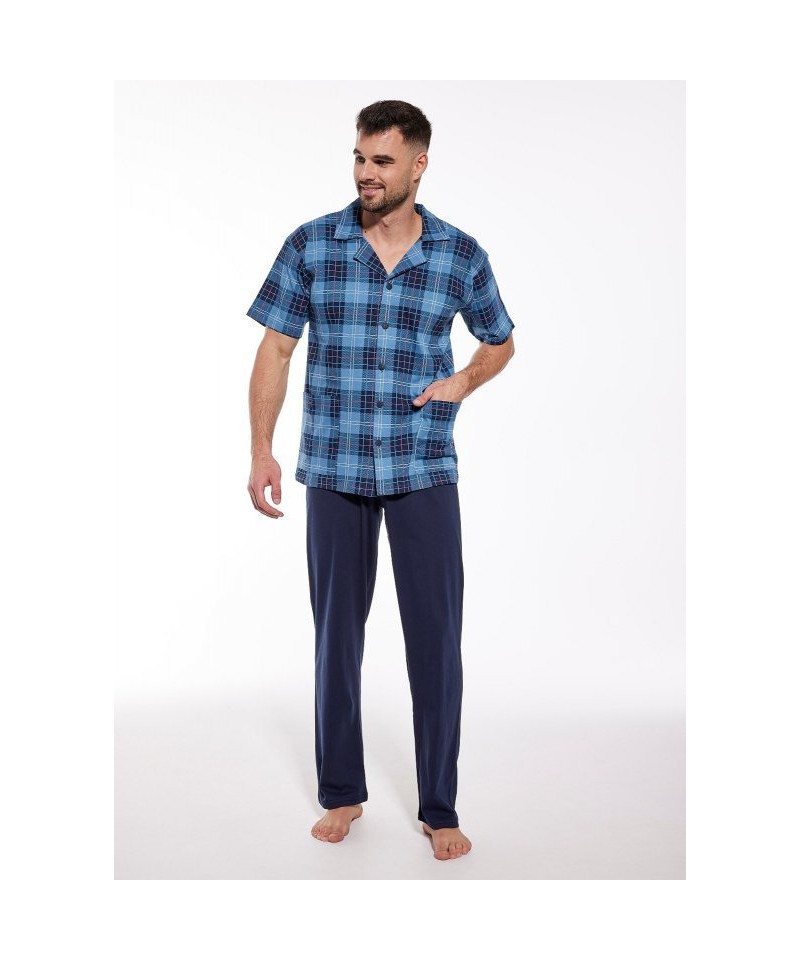 Cornette 318/49 Rozepínané Pánské pyžamo, S, jeans