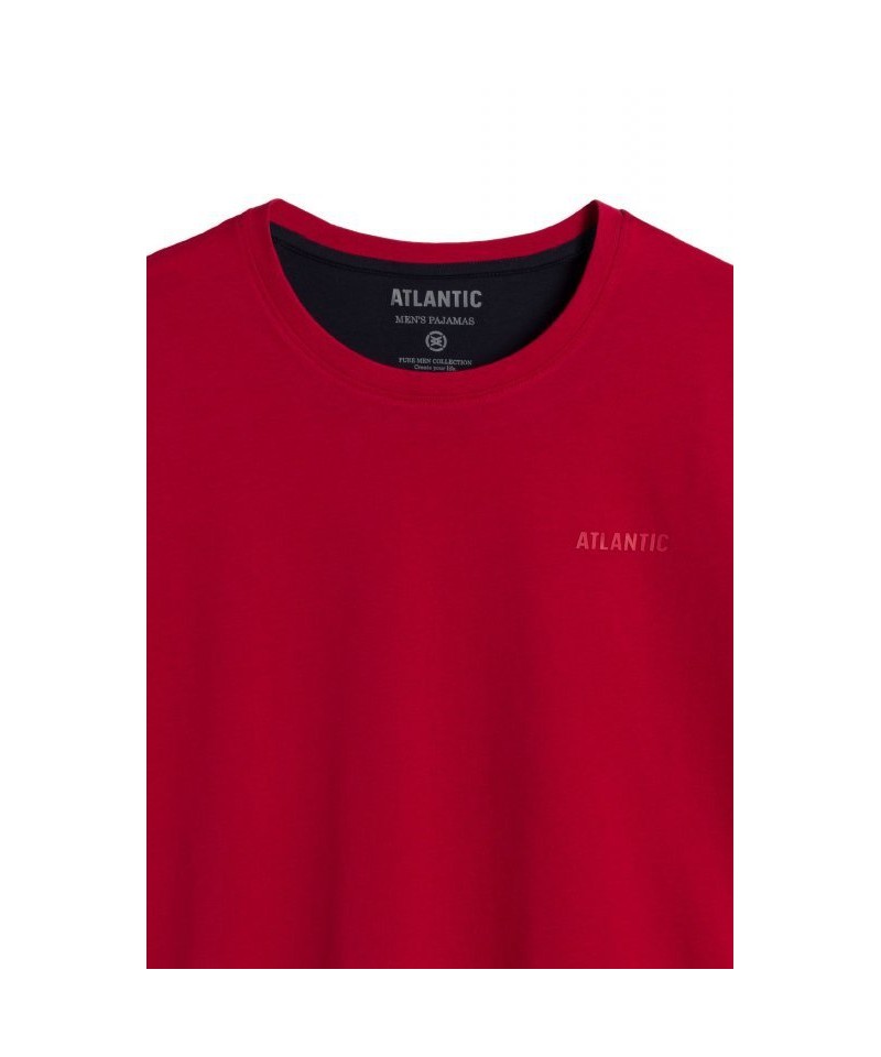 Atlantic 370 červené a tmavomodré Pánské pyžamo, XL, červená