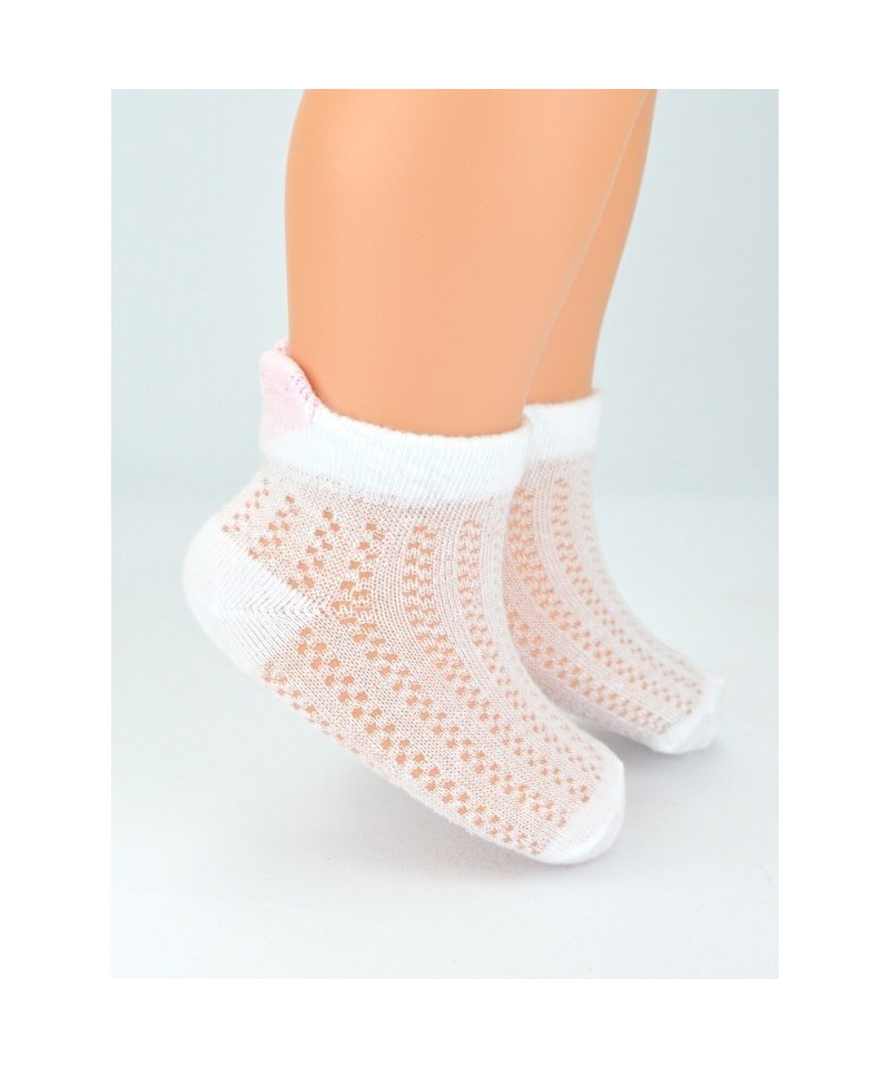 Noviti SB071 Ažurové 3D Srdce 0-12 měsíce Dívčí ponožky, 0-3 měsíců, bílá
